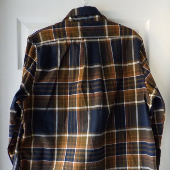 Browning Men's Long Sleeve Shirt Jacket Shacket Size Lg Plaid Brown Blue Utility - Picture 3 of 10